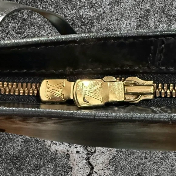 Vintage Louis Vuitton Black Epi Leather Lussac Tote Bag Large 17” x 12” Good - Picture 11 of 16